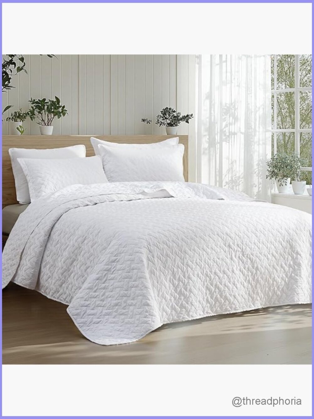 Lightweight Queen Quilt Set with Basket Weave Pattern, 3 Pieces, Soft Bedspread